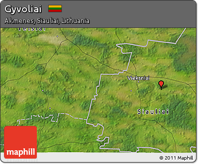 Satellite 3D Map of Gyvoliai