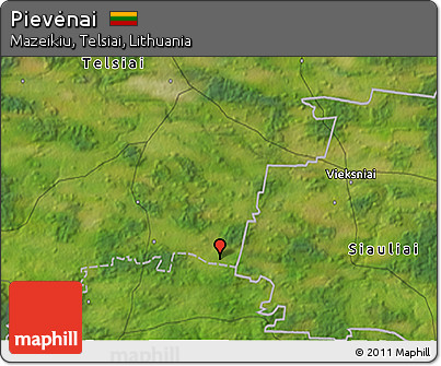 Satellite 3D Map of Pievėnai
