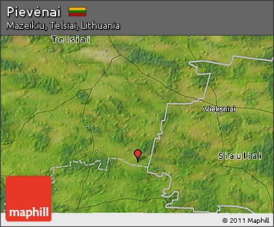 Satellite 3D Map of Pievėnai