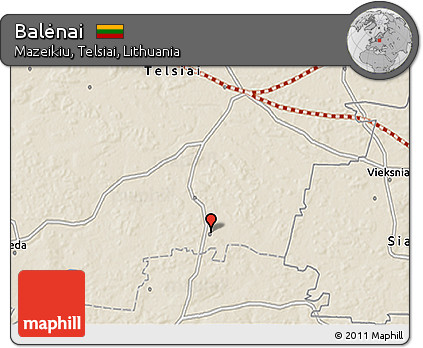 Shaded Relief 3D Map of Balėnai