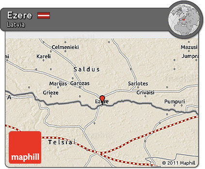 Shaded Relief 3D Map of Ezere