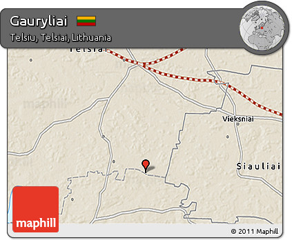 Shaded Relief 3D Map of Gauryliai