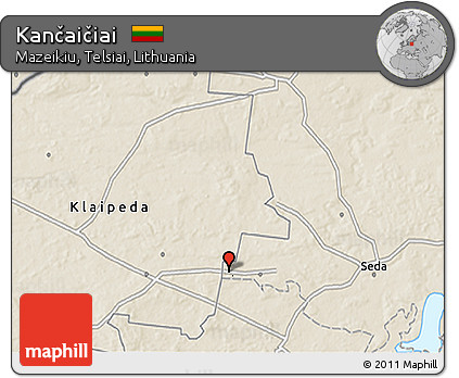 Shaded Relief 3D Map of Kančaičiai