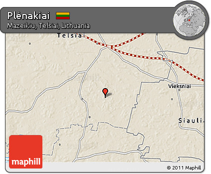 Shaded Relief 3D Map of Plėnakiai
