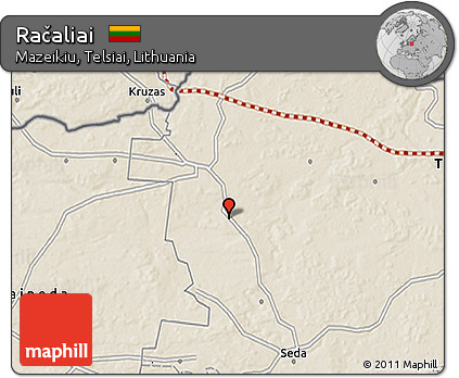 Shaded Relief 3D Map of Račaliai