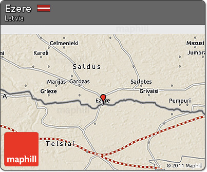 Shaded Relief 3D Map of Ezere