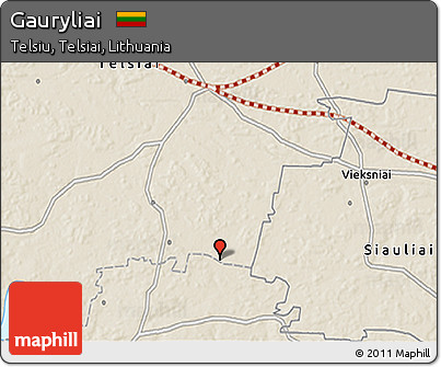Shaded Relief 3D Map of Gauryliai