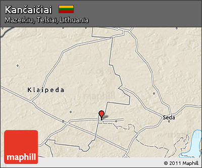 Shaded Relief 3D Map of Kančaičiai