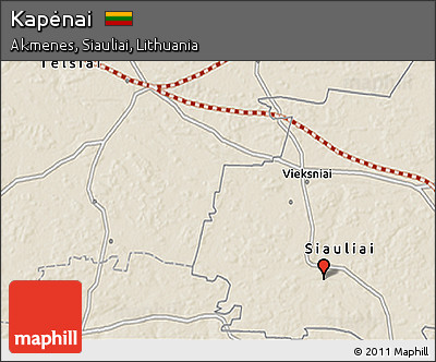Shaded Relief 3D Map of Kapėnai