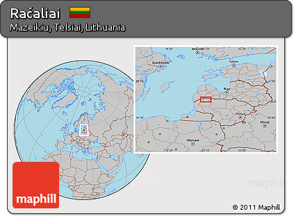 Gray Location Map of Račaliai