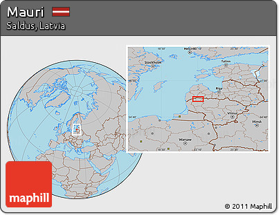 Gray Location Map of Mauri