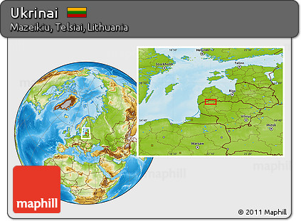 Physical Location Map of Ukrinai