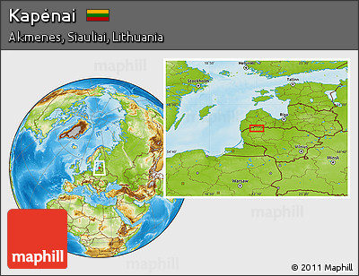 Physical Location Map of Kapėnai