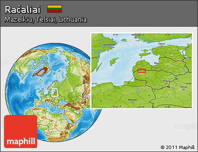 Physical Location Map of Račaliai