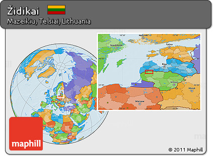 Political Location Map of Židikai