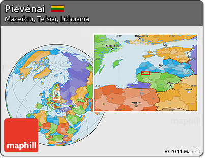 Political Location Map of Pievėnai