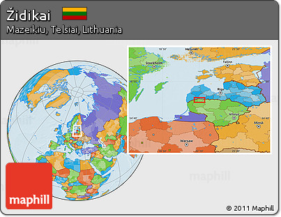 Political Location Map of Židikai