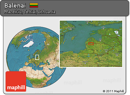 Satellite Location Map of Balėnai