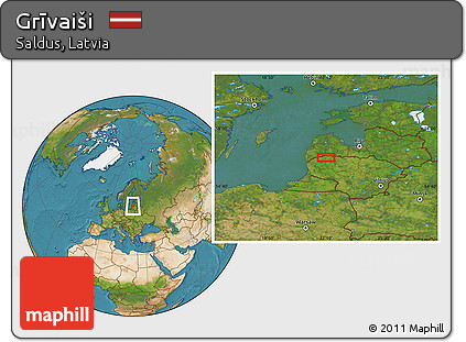 Satellite Location Map of Grīvaiši