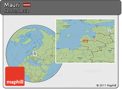 Savanna Style Location Map of Mauri