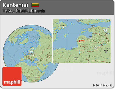 Savanna Style Location Map of Kanteniai