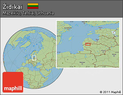 Savanna Style Location Map of Židikai