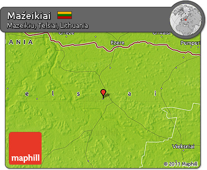 Physical Map of Mažeikiai