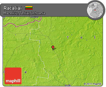 Physical Map of Račaliai