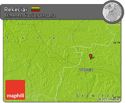 Physical Map of Rekėčiai