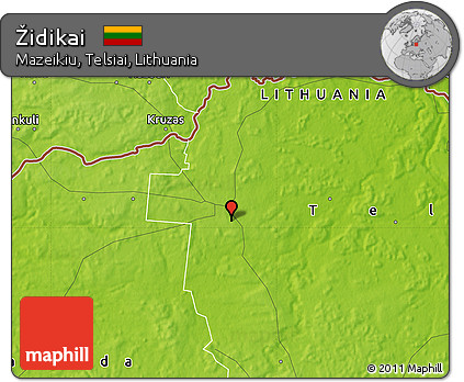 Physical Map of Židikai