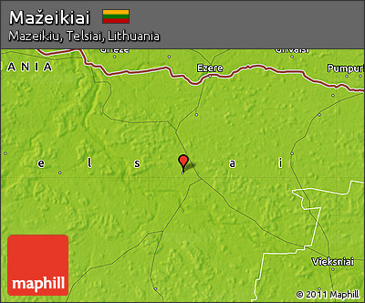 Physical Map of Mažeikiai