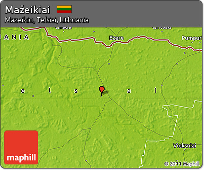 Physical Map of Mažeikiai