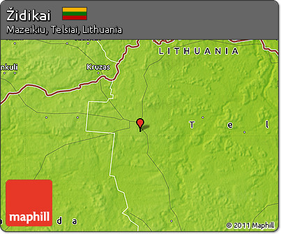 Physical Map of Židikai