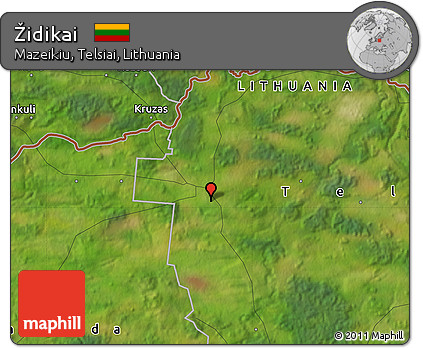 Satellite Map of Židikai