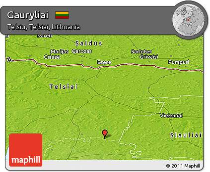 Physical Panoramic Map of Gauryliai