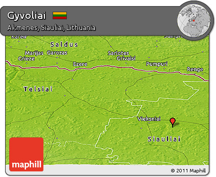 Physical Panoramic Map of Gyvoliai