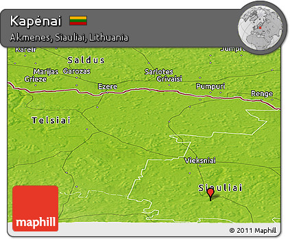 Physical Panoramic Map of Kapėnai