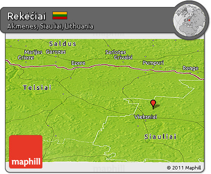 Physical Panoramic Map of Rekėčiai