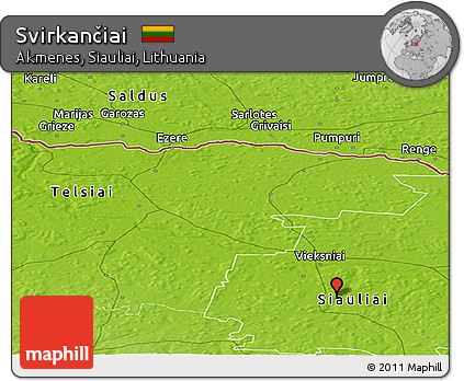Physical Panoramic Map of Svirkančiai