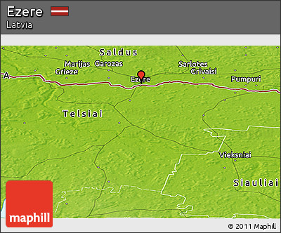 Physical Panoramic Map of Ezere