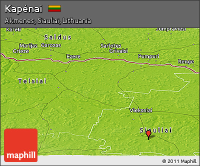 Physical Panoramic Map of Kapėnai