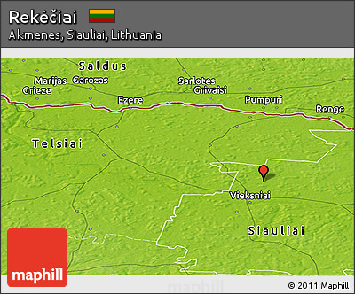 Physical Panoramic Map of Rekėčiai