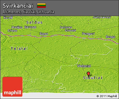 Physical Panoramic Map of Svirkančiai