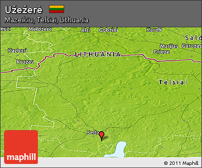 Physical Panoramic Map of Užežerė