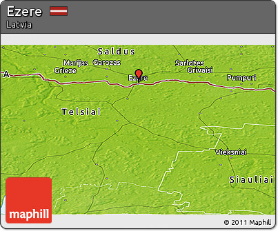 Physical Panoramic Map of Ezere