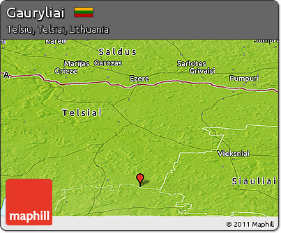 Physical Panoramic Map of Gauryliai