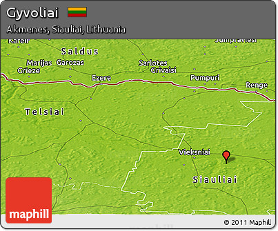 Physical Panoramic Map of Gyvoliai