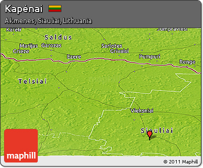 Physical Panoramic Map of Kapėnai