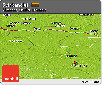 Physical Panoramic Map of Svirkančiai