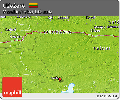 Physical Panoramic Map of Užežerė